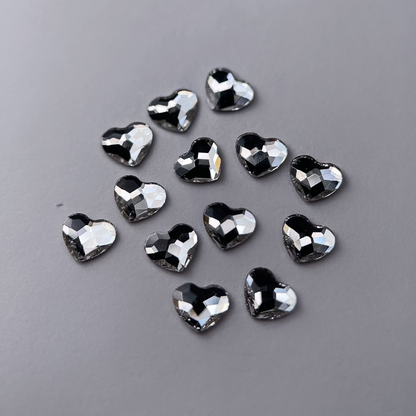 Strass dentaire Swarovski en forme de cœur, couleur crystal, haute brillance, qualité professionnelle.