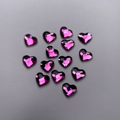 Strass dentaire Swarovski en forme de cœur, couleur pink candy, haute brillance, qualité professionnelle.