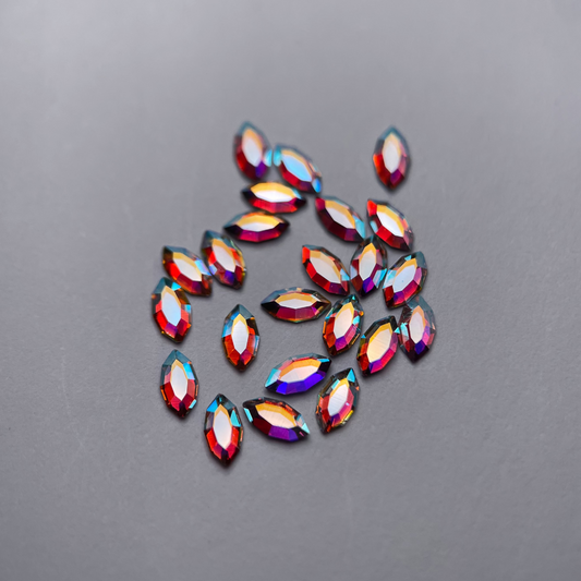 Strass dentaire Swarovski en forme de navette, couleur holographic, haute brillance, qualité professionnelle